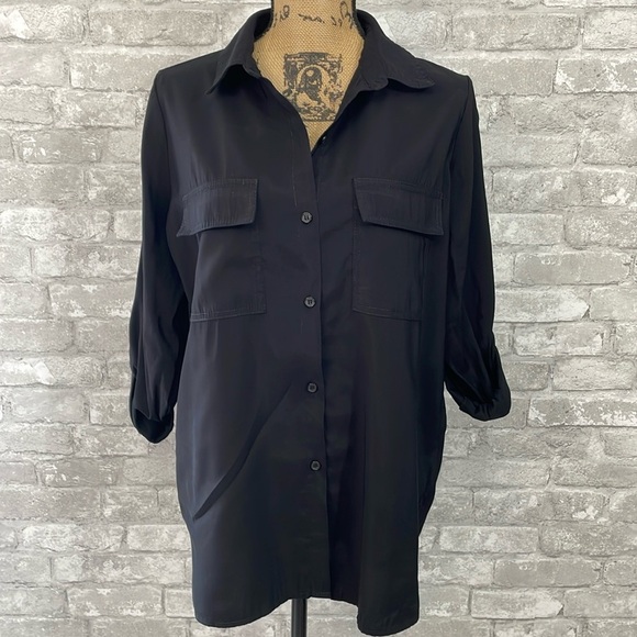 Max Studio Black Button Down Shirt - Picture 1 of 7